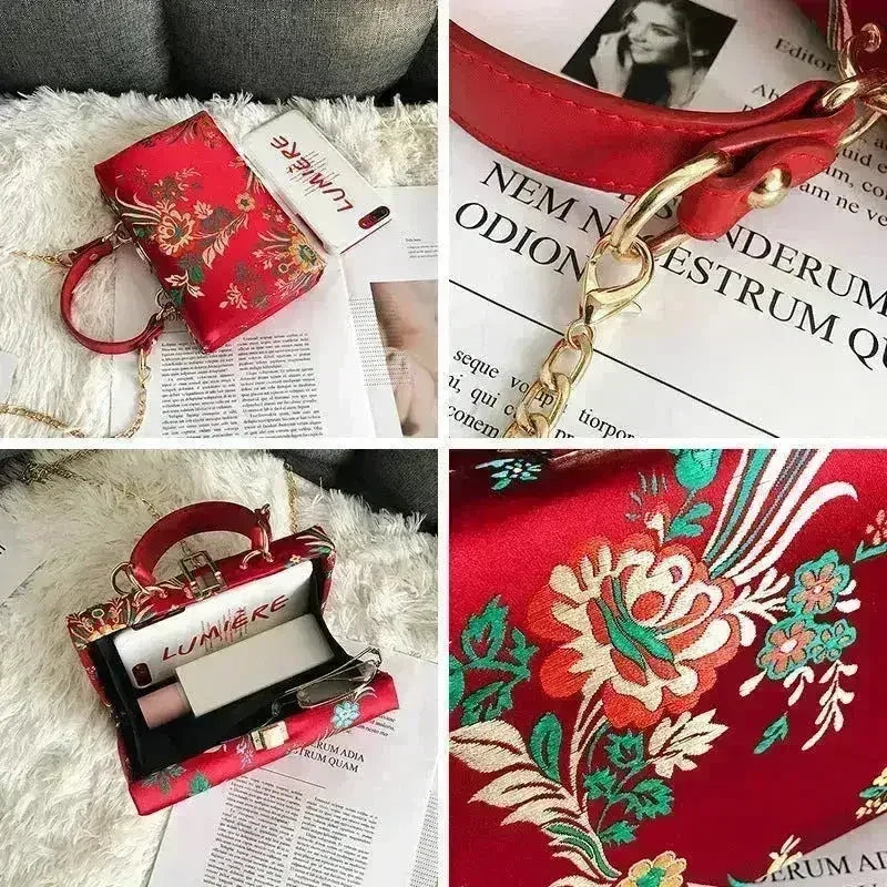 Flower Clutch Evening Bag for Women Wedding Bride Clutch Purse Antique - Femstylo