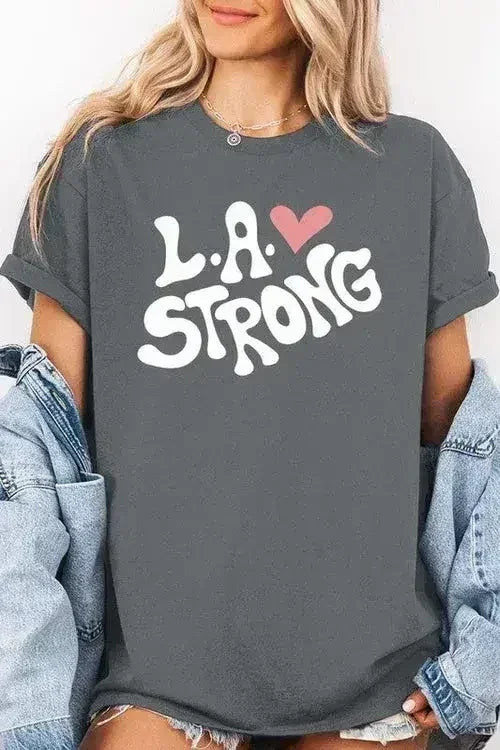 LA Strong Graphic Plus Heavy Cotton Tee - Femstylo