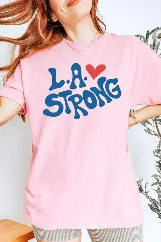 LA Strong Graphic Plus Heavy Cotton Tee - Femstylo