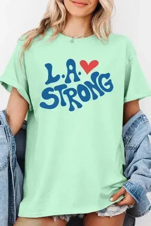 LA Strong Graphic Plus Heavy Cotton Tee - Femstylo