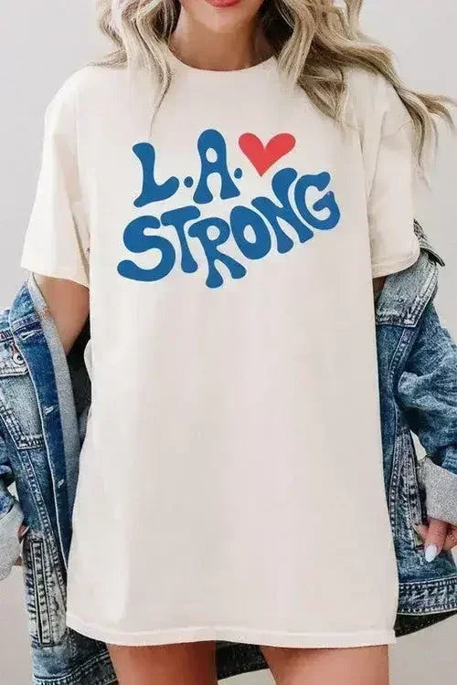 LA Strong Graphic Plus Heavy Cotton Tee - Femstylo