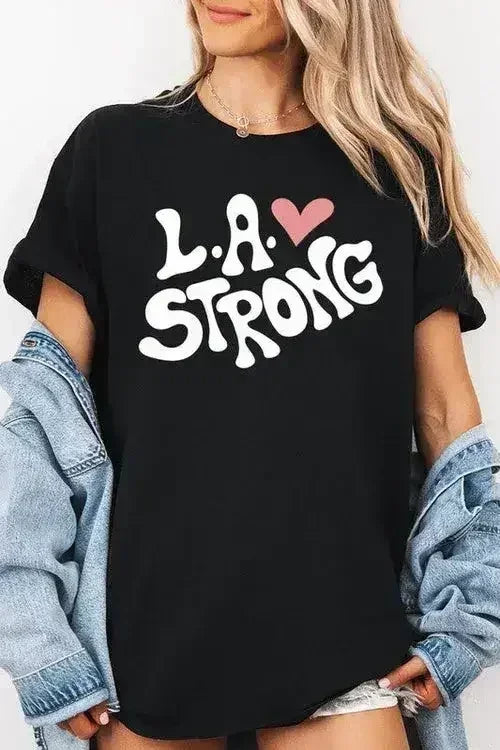 LA Strong Graphic Plus Heavy Cotton Tee - Femstylo