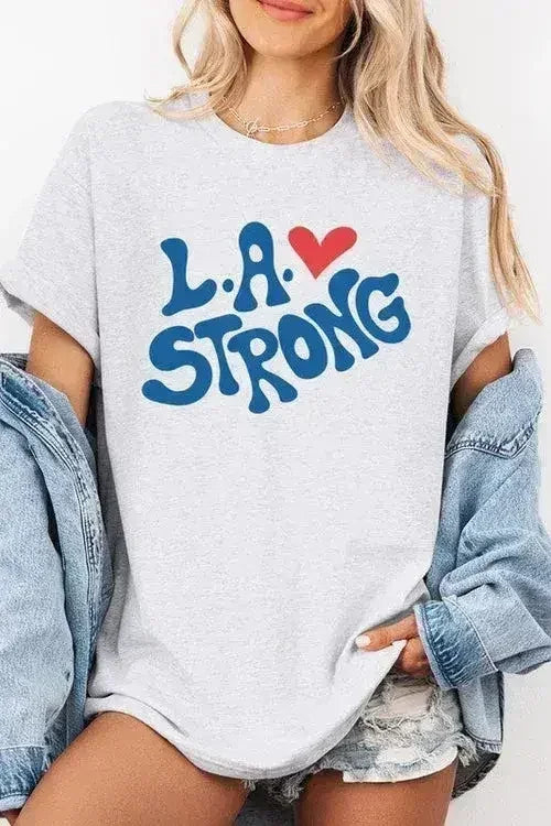 LA Strong Graphic Plus Heavy Cotton Tee - Femstylo