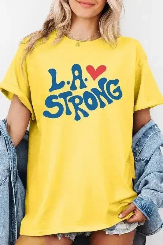 LA Strong Graphic Plus Heavy Cotton Tee - Femstylo