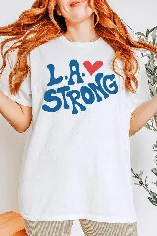 LA Strong Graphic Plus Heavy Cotton Tee - Femstylo