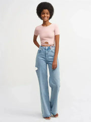 Lace Up Crop Top - Femstylo