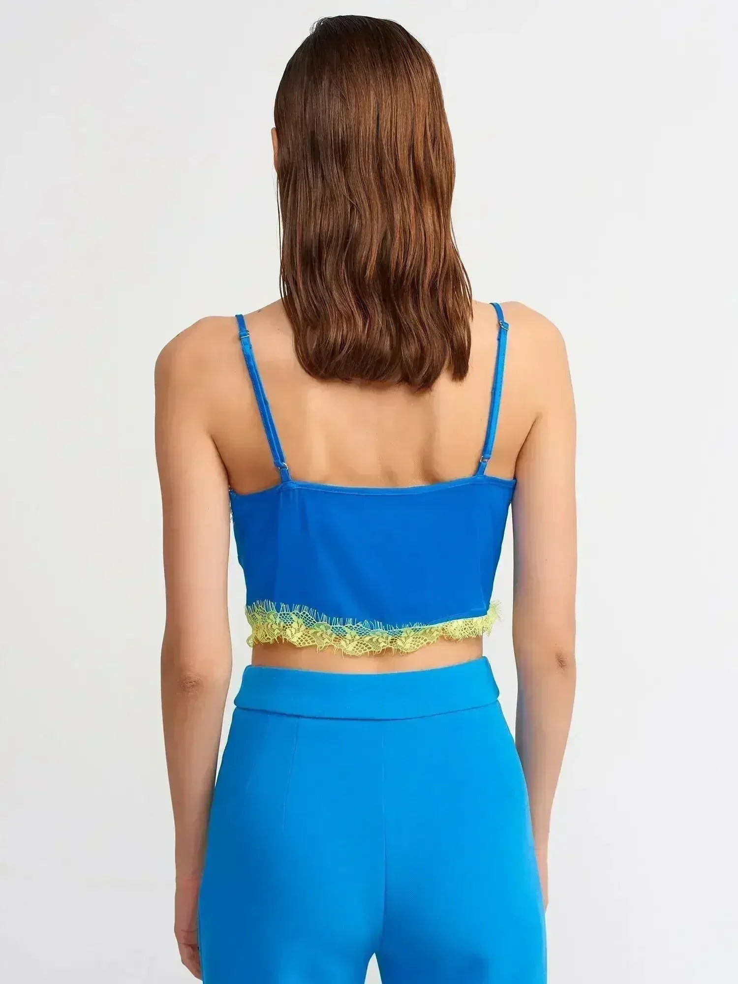 Lace Detail Crop Top | Rayon-Viscose Blend | Feminine Style - Femstylo