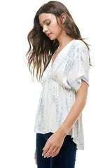 Flowy V-Neck Top with Relaxed Fit - Femstylo