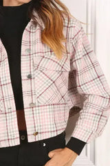 Plaid crop jacket - Femstylo
