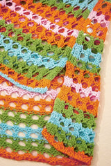 Purple Striped Hollow Knit Summer Beach Cover Up - Femstylo