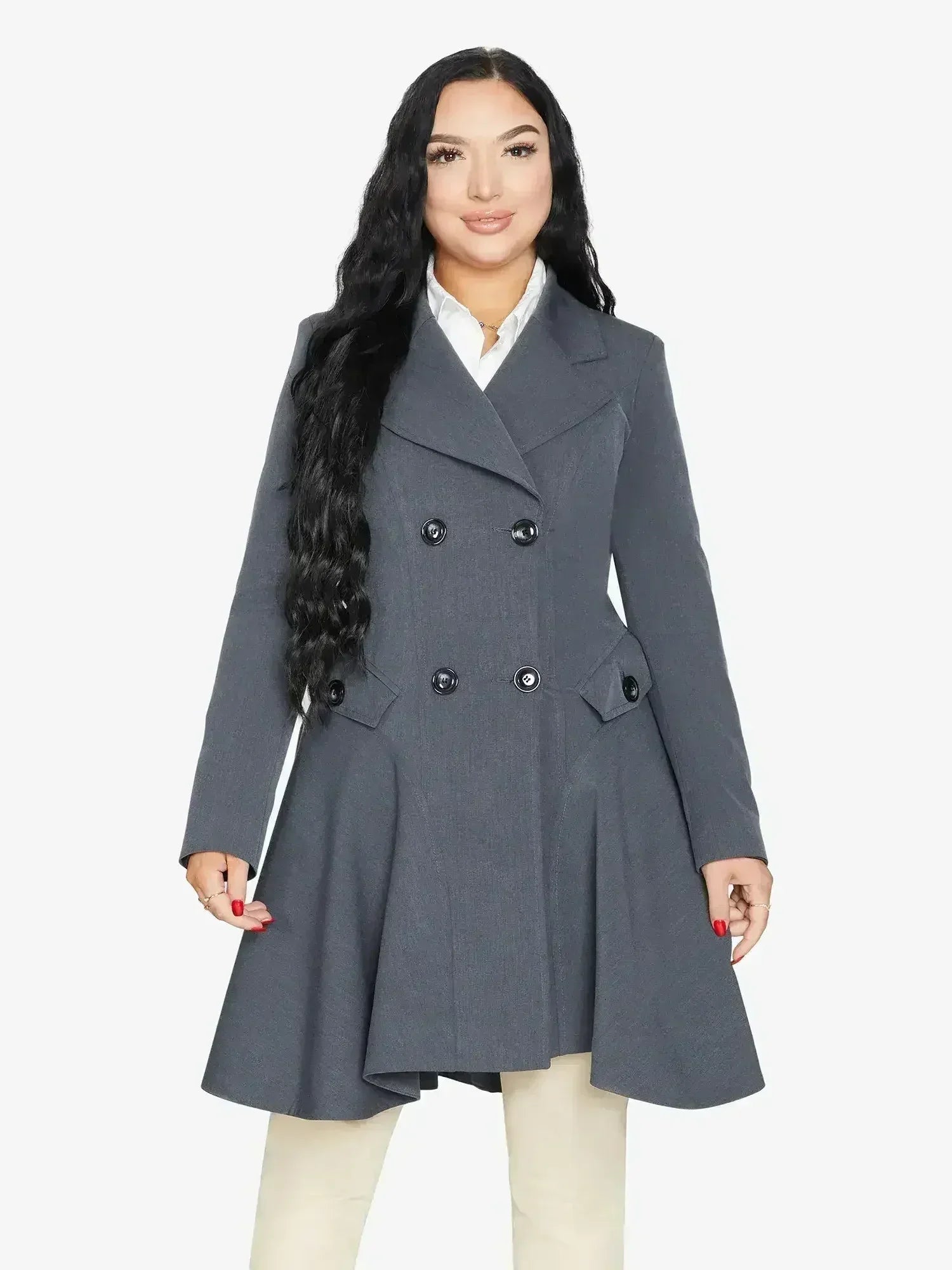 Spring/Summer Double Breasted Skater Coat (1102-SP) - Femstylo