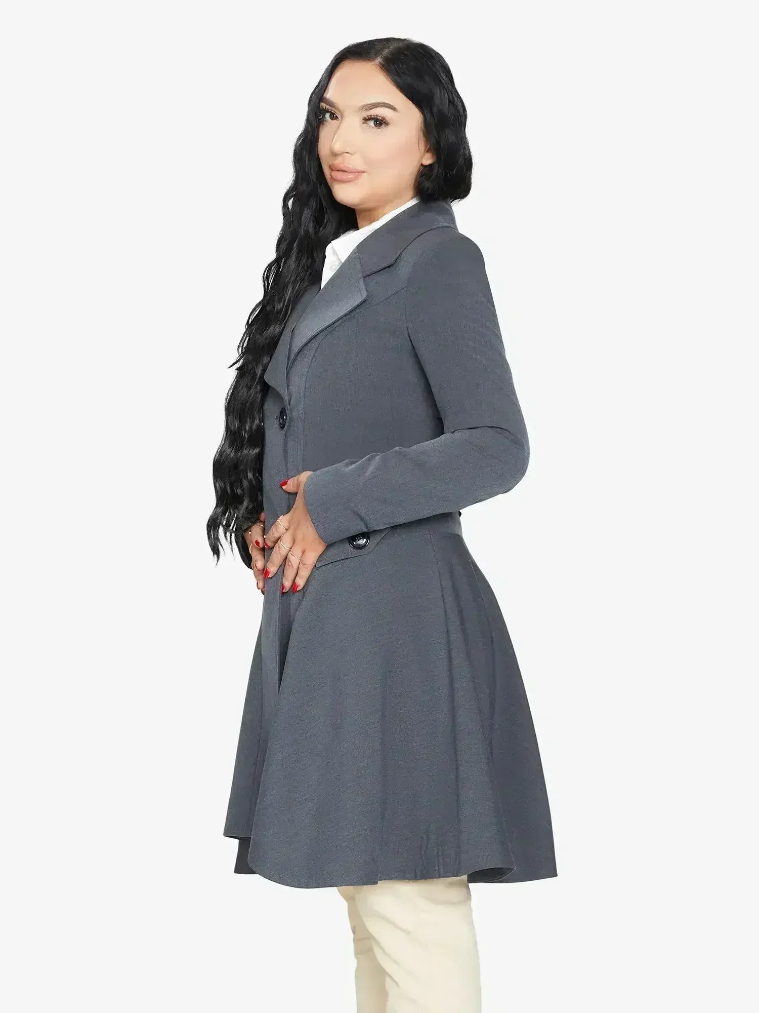 Spring/Summer Double Breasted Skater Coat (1102-SP) - Femstylo