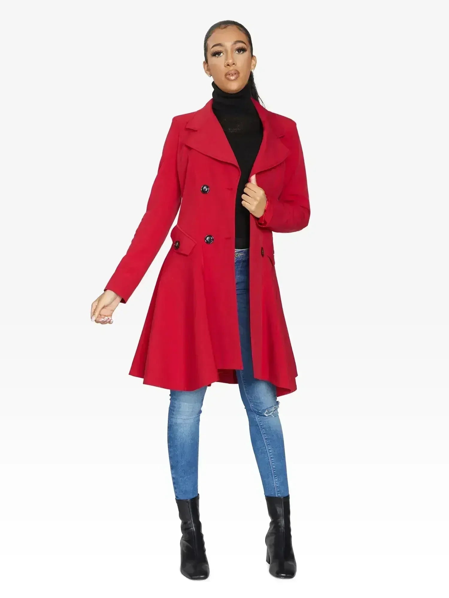 Spring/Summer Double Breasted Skater Coat (1102-SP) - Femstylo