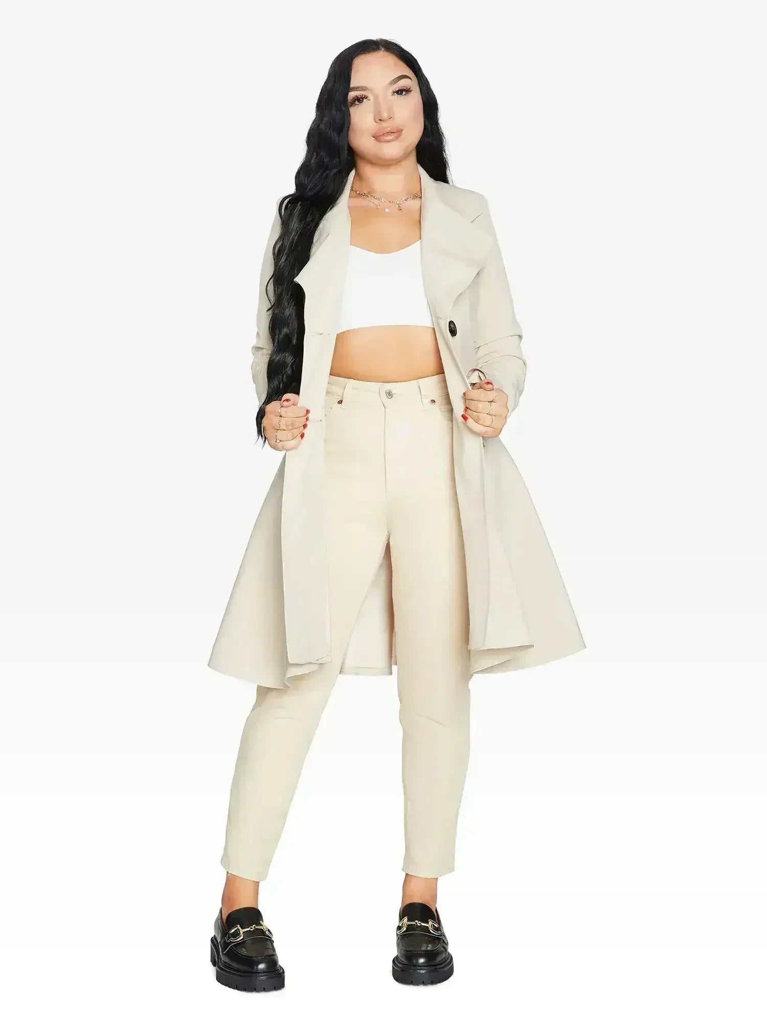 Spring/Summer Double Breasted Skater Coat (1102-SP) - Femstylo