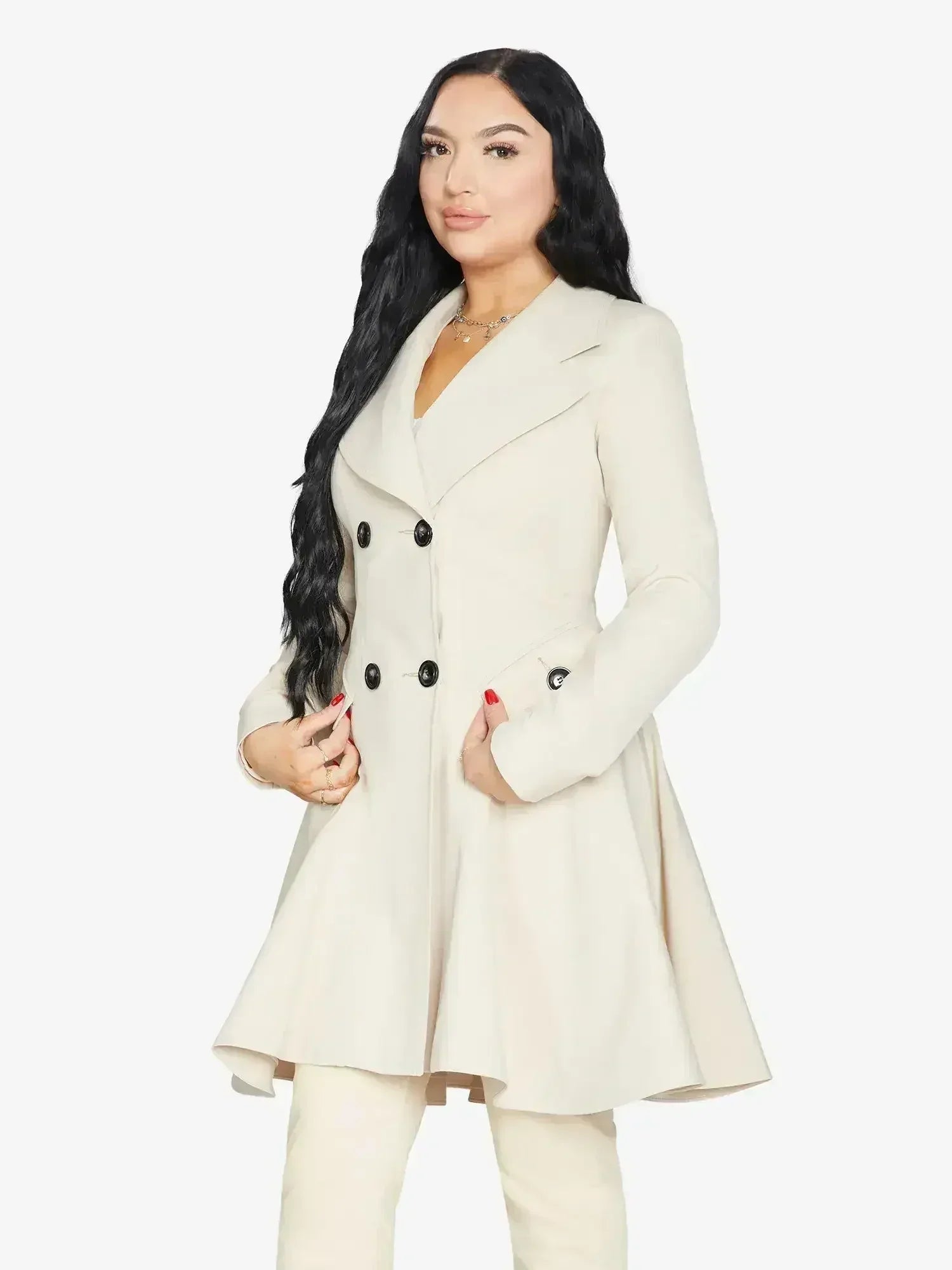 Spring/Summer Double Breasted Skater Coat (1102-SP) - Femstylo