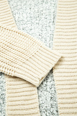 High-rise Patchwork Side Pockets Open Front Cardigan