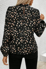 White Leopard Print Lantern Sleeve Blouse | Femstylo - Femstylo