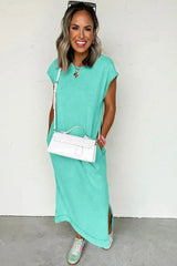 Carrot Mineral Wash Pocketed T-shirt Dress - Femstylo