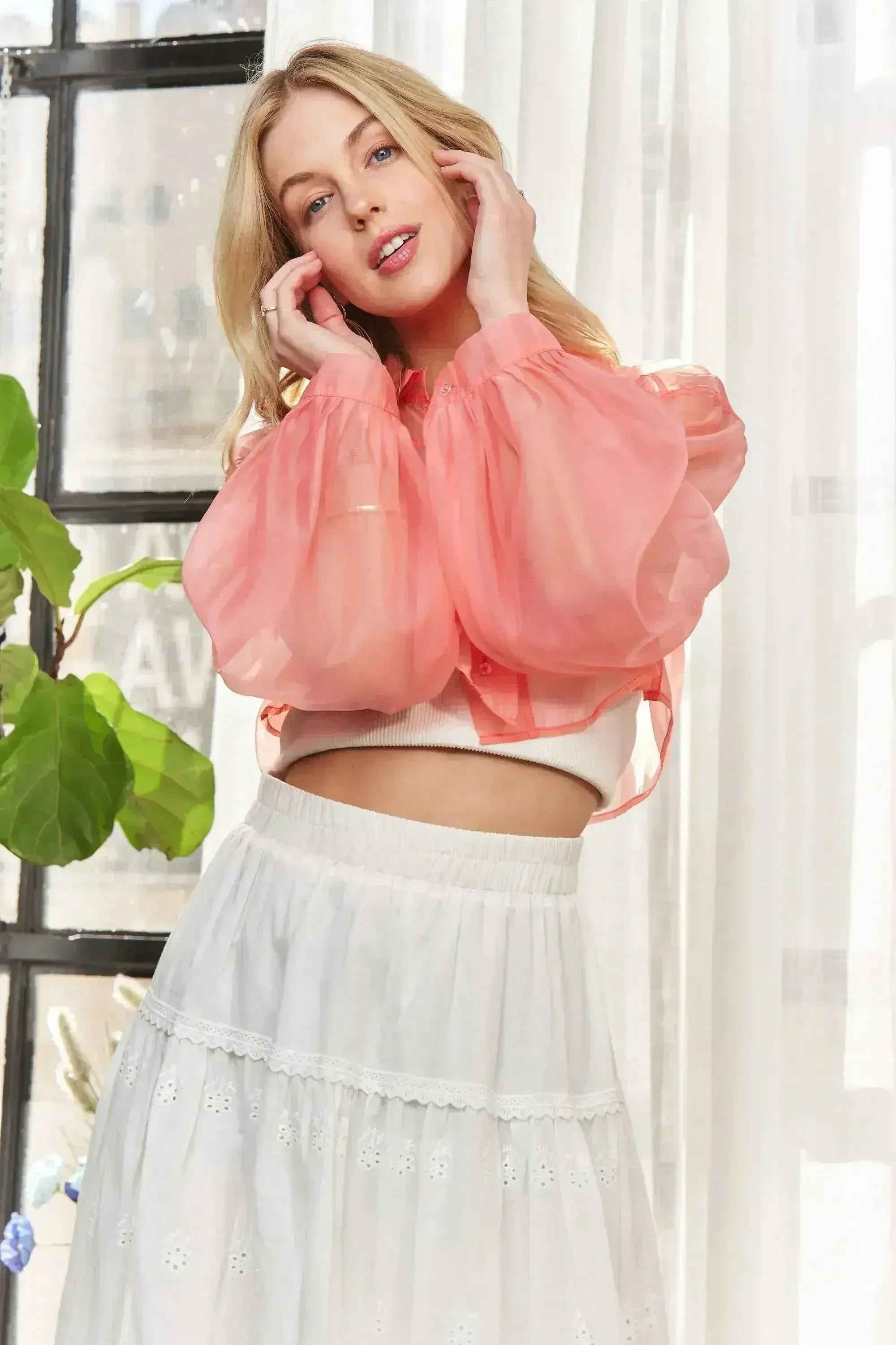 ADORA See Through Crop Shirt - Femstylo