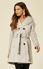 Slim Fit Shawl Hooded Coat (1325) - Femstylo