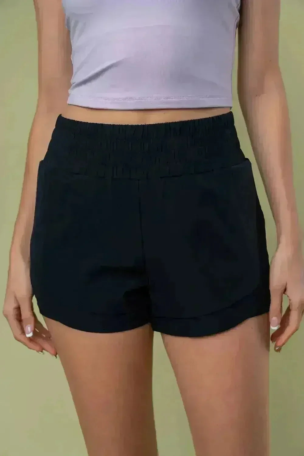 White Birch Full Size High Waisted Knit Shorts - Femstylo