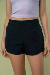 White Birch Full Size High Waisted Knit Shorts - Femstylo