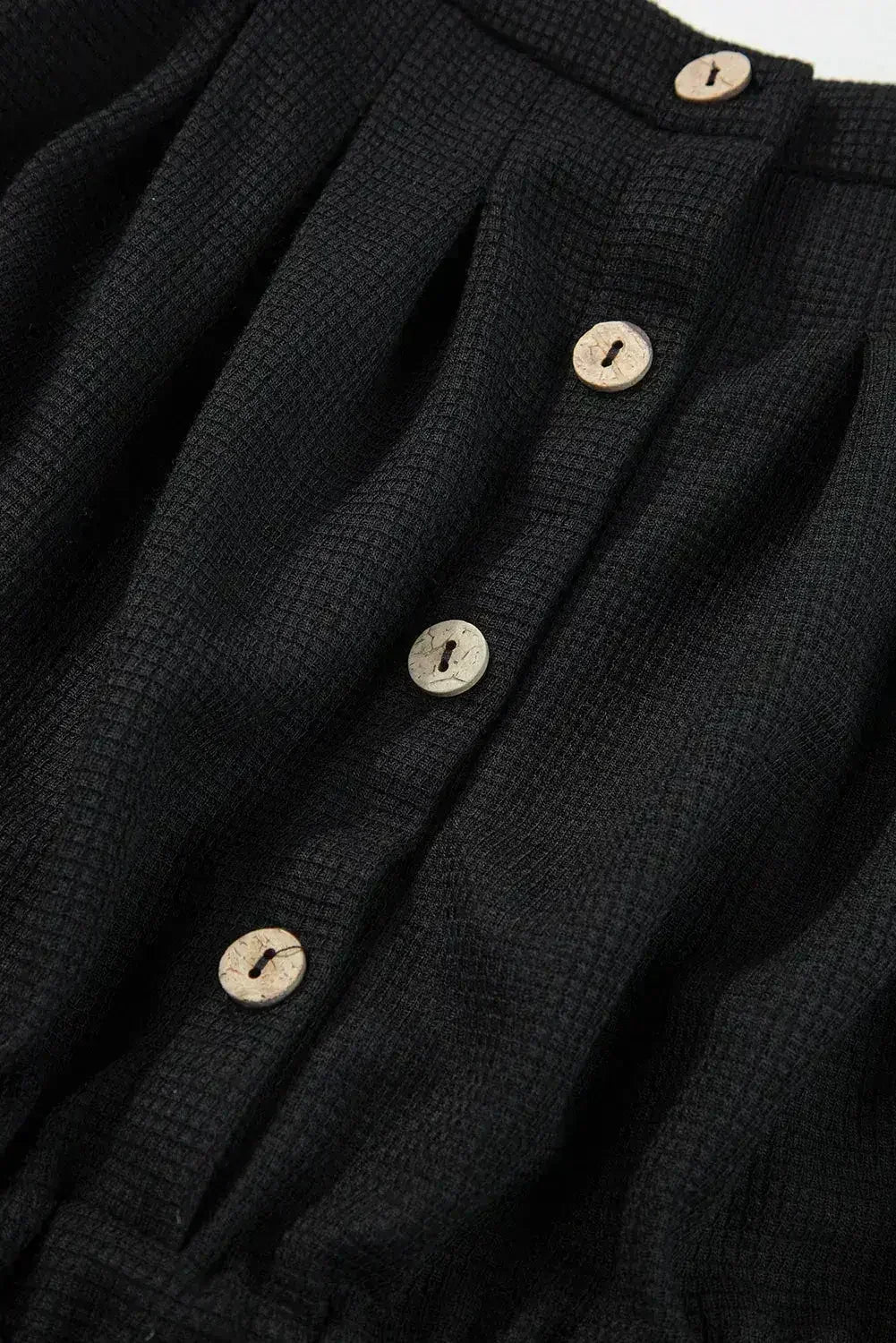 Moss Green Knotted Straps Button Textured Drawstring Jumpsuit - Femstylo