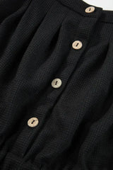 Moss Green Knotted Straps Button Textured Drawstring Jumpsuit - Femstylo