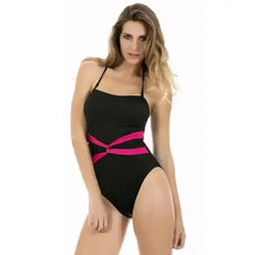 InstantFigure Contrast Twist Front One Piece Swimsuit 13559P - Femstylo