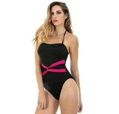 InstantFigure Contrast Twist Front One Piece Swimsuit 13559P - Femstylo