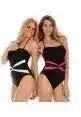 InstantFigure Contrast Twist Front One Piece Swimsuit 13559P - Femstylo