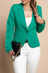 Blazer s klasičnim ovratnikom Softina, zelen - Femstylo