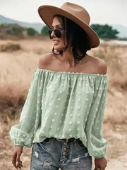 Off shoulder clip dot top for women | Femstylo - Femstylo