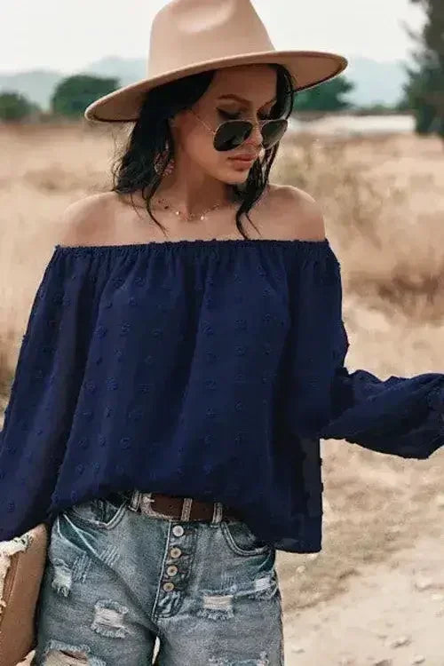 Off shoulder clip dot top for women | Femstylo - Femstylo