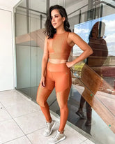 ORANGE BLOSSOM CROPPED SPORTS BRA - Femstylo