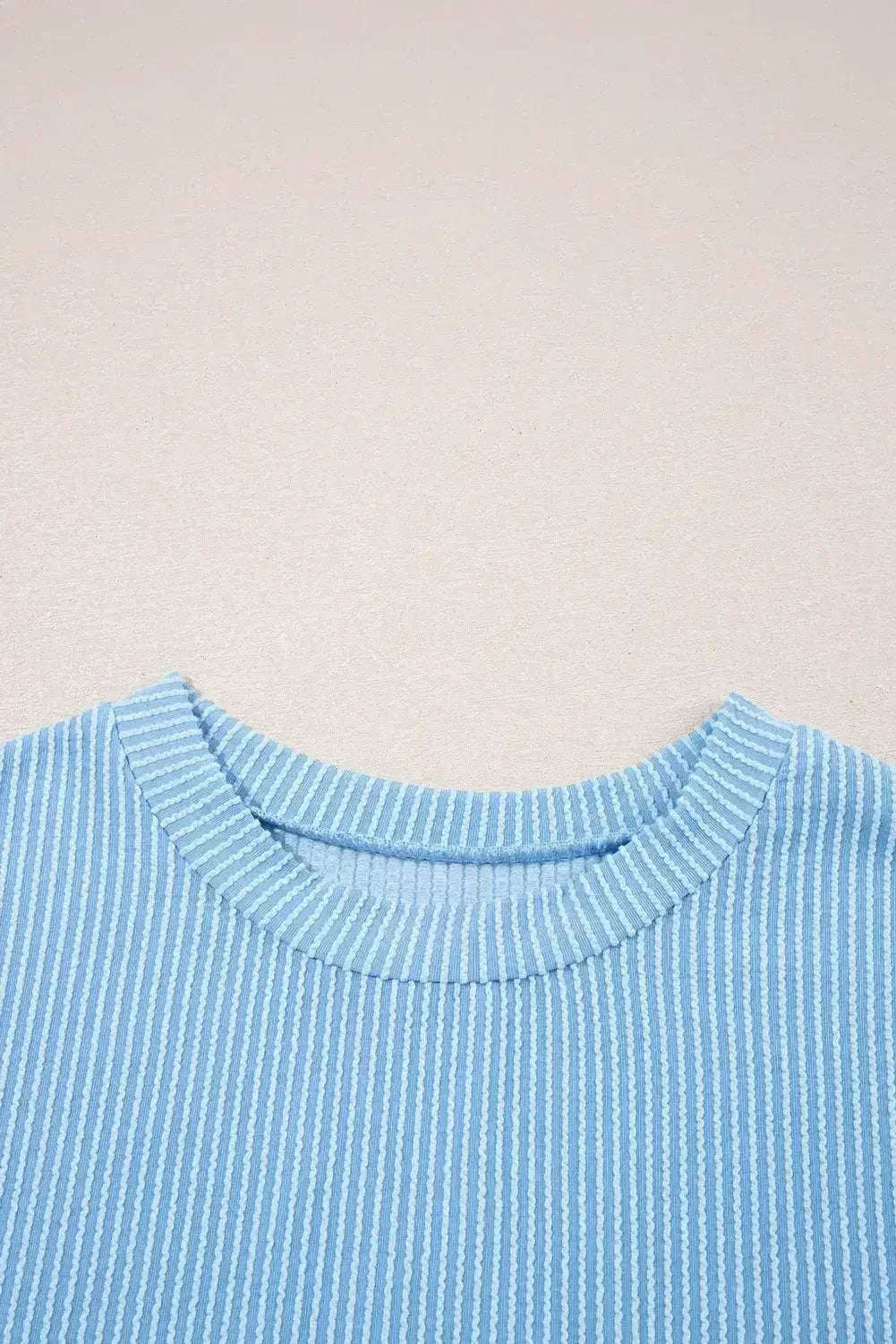 Pink Corded Colorblock Pocket Crew Neck T Shirt - Femstylo