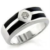 14034 - Rhodium Brass Ring with AAA Grade CZ in Clear - Femstylo
