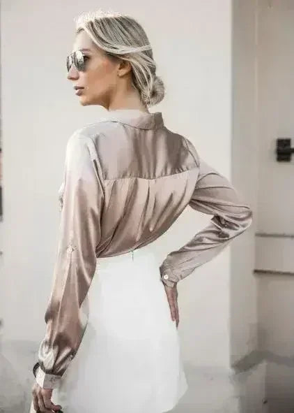 White Button Front Layered Asymmetrical Mini Skirt - Femstylo