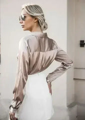 White Button Front Layered Asymmetrical Mini Skirt - Femstylo