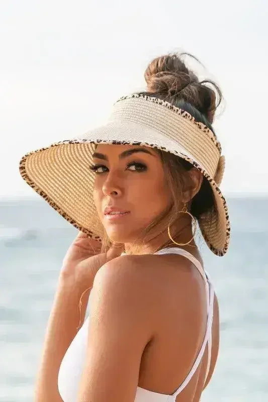 Leopard Foldable Bow Visors - Femstylo