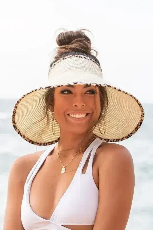 Leopard Foldable Bow Visors - Femstylo