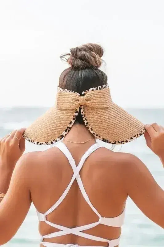 Leopard Foldable Bow Visors - Femstylo