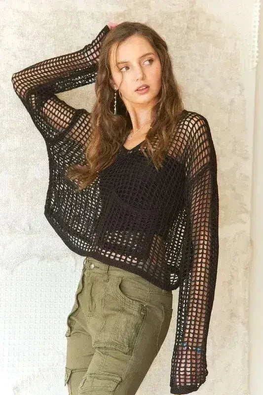 ADORA Crochet Long Sleeve Knit Top – Femstylo - Femstylo