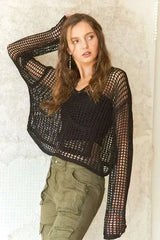 ADORA Crochet Long Sleeve Knit Top – Femstylo - Femstylo