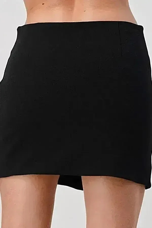 High-Waisted Zip-Front Mini Skirt - Femstylo