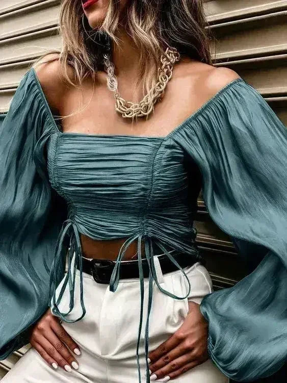 Elegant Crop Top Livenza, Mint - Femstylo