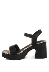 Kolata Faux Leather Pin Buckle Platform Heels - Femstylo