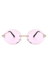 Round Oval Rimless Circle Vintage Sunglasses - Femstylo