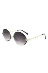Round Oval Rimless Circle Vintage Sunglasses - Femstylo