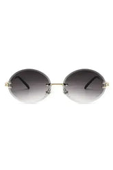 Round Oval Rimless Circle Vintage Sunglasses - Femstylo